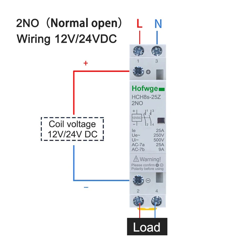 контактор HCH8s-25 Modular Contactor 2P 16A 25A 2NO or 2NC 1NO1NC 110V 220V Automatic Household Contactor Din Rail Type