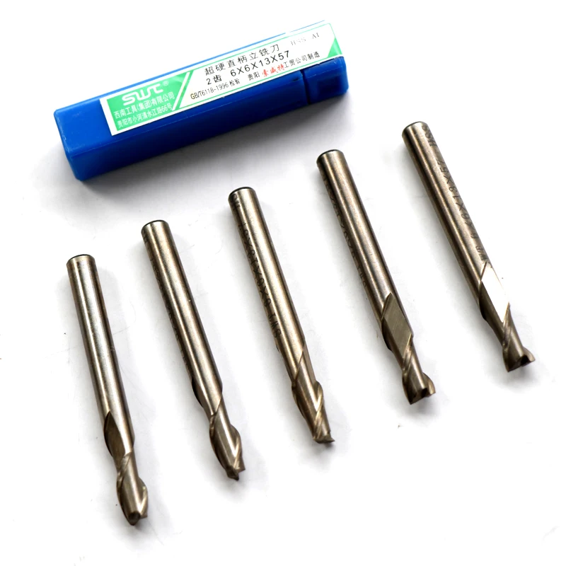 Neu 10 Stück 2F/3F/4F Schaftfräser 2mm/3mm/4mm/5mm/6mm HSS & Aluminium Schaftfräser CNC-Bit Fräsmaschinenwerkzeuge Schneidwerkzeuge – Detail 5