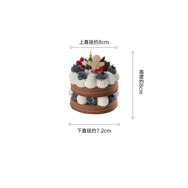 Simulation Cake Retro Double Layer Christmas Desserts Model Fake Cream Bread Xmas Party Window Baking Ornaments Photography Prop - view 6