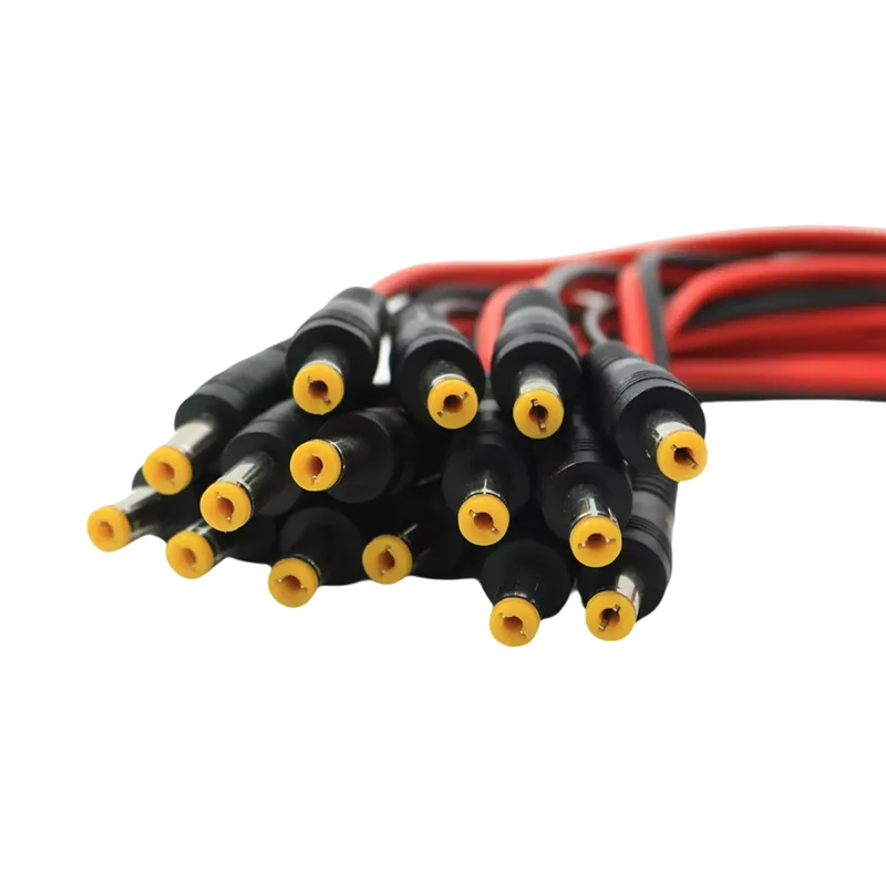A45U 100PCS DC Power Pigtail Cable Plug 100PCS Male Connector 18AWG 2.1Mm X 5.5Mm 12V 5A Surveillance Camera Power Cable Plug