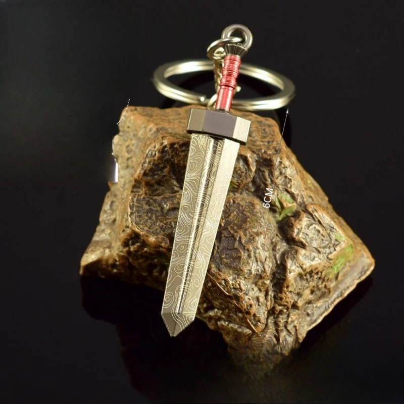 6cm Lazulite Sword Broadsword Damascus Great Sword Keychain Sacred Moonlight Greatsword Game Peripheral ModelRoom Decoration Toy