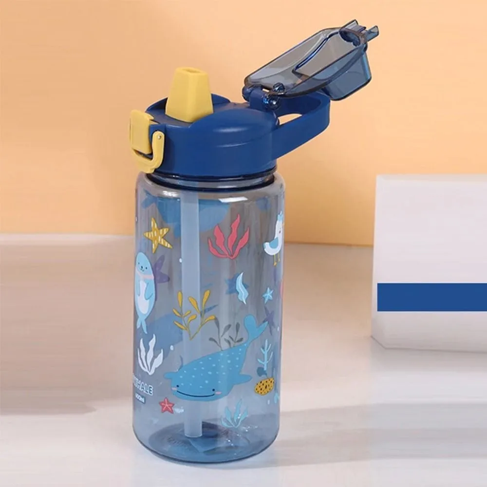 New 600ml Water Bottle Dinosaur With Silicone Straw Water Cup Leakproof Plastic Water Sippy Cup Summer