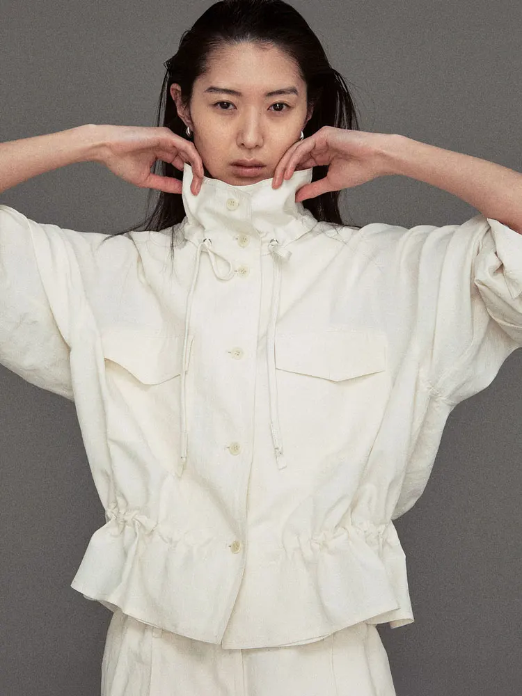 Noxular Authentic Spring Summer 2026 Mainstream High-end Drawstring Stand Collar Sun Protection Jacket Ladies Casual Style