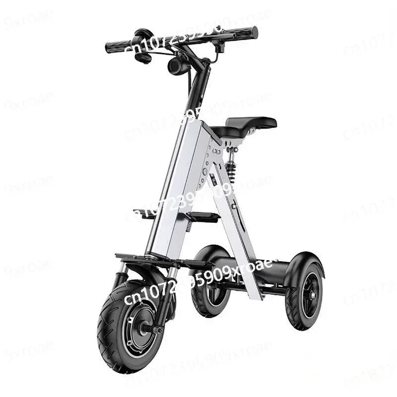 Lightweight Folding Electric Scooter Two Parents and Children,fashionable Portable Mini Three-wheeled Scooter with Children350W