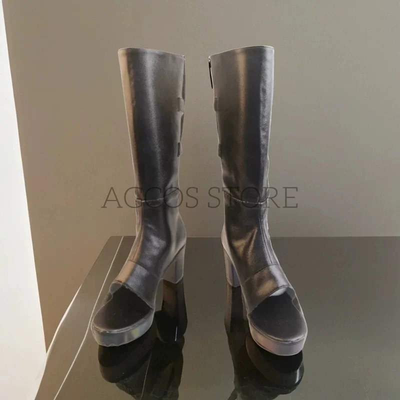 AGCOS Haruno Sakura Cosplay Shoes Anime Haruno Sakura Cosplay Boots Shoes High Heels Version
