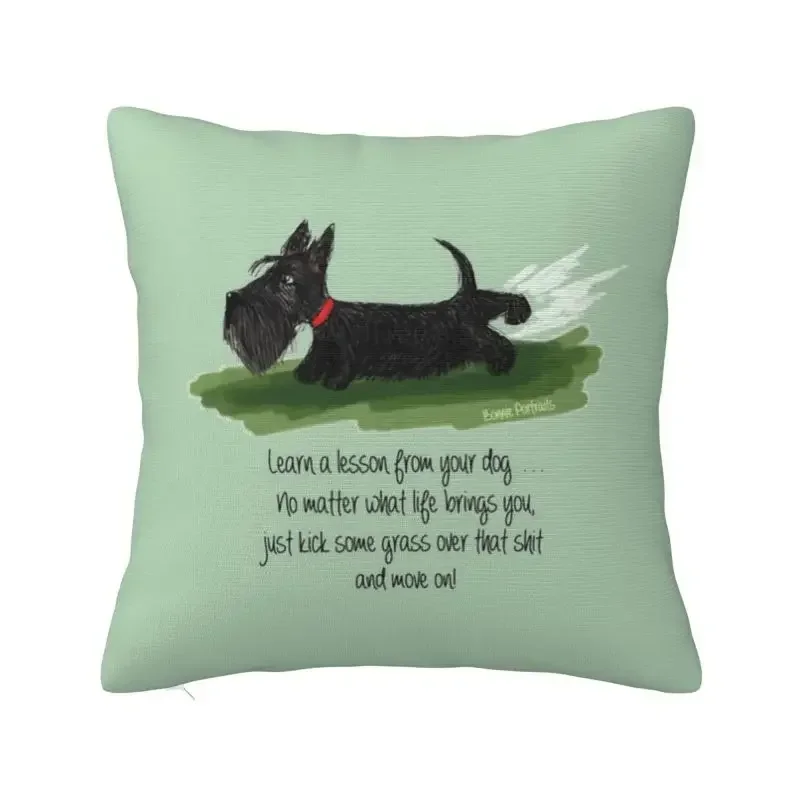 Kawaii Scottie Dog Pillow Covers Home Decoration Scottish Terrier Nordic Cushion Cover Soft Pillowcase