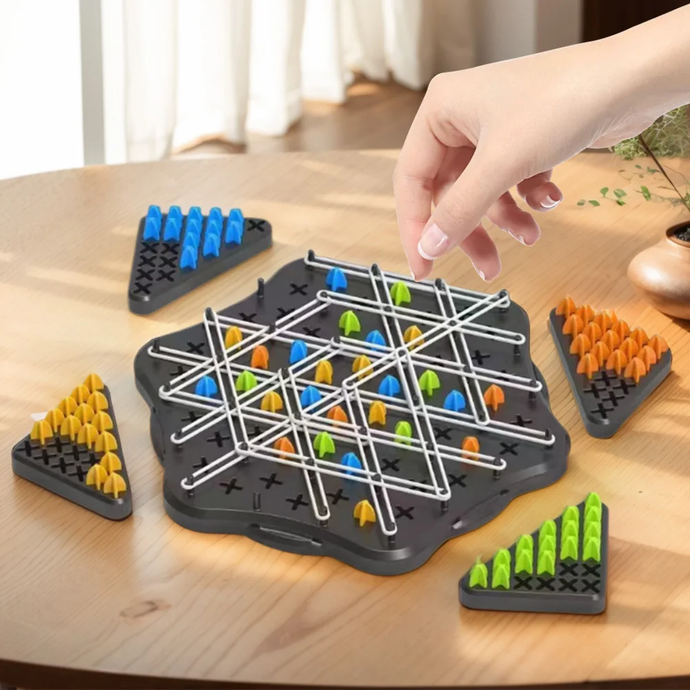 New Geometry Chain Chess Board Game Puzzle Exercise Thinking Brain Teaser Strategy Game Toy Triggle for Kids Adult Family Party