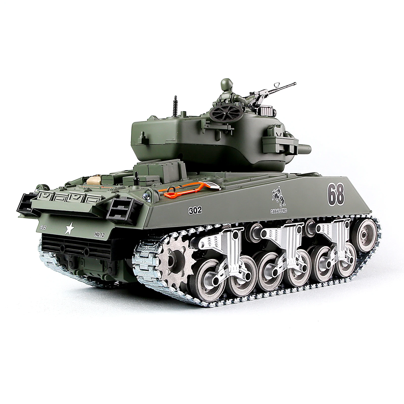 1:18  Scale USA M4A3 Remote Control Army RC Tank That Shoot BBS with Smoke, Sound and Light Military Toys for Kids Birthday Gift