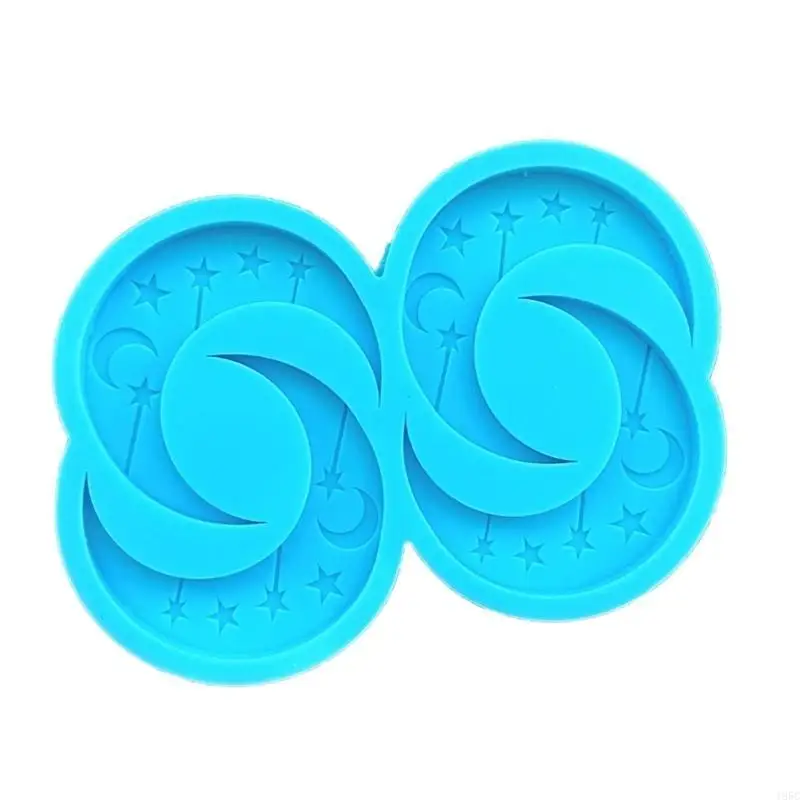 195C Christmas Moon Stars Assembled Earrings Mold Pendants Epoxy Mold for DIY Craft