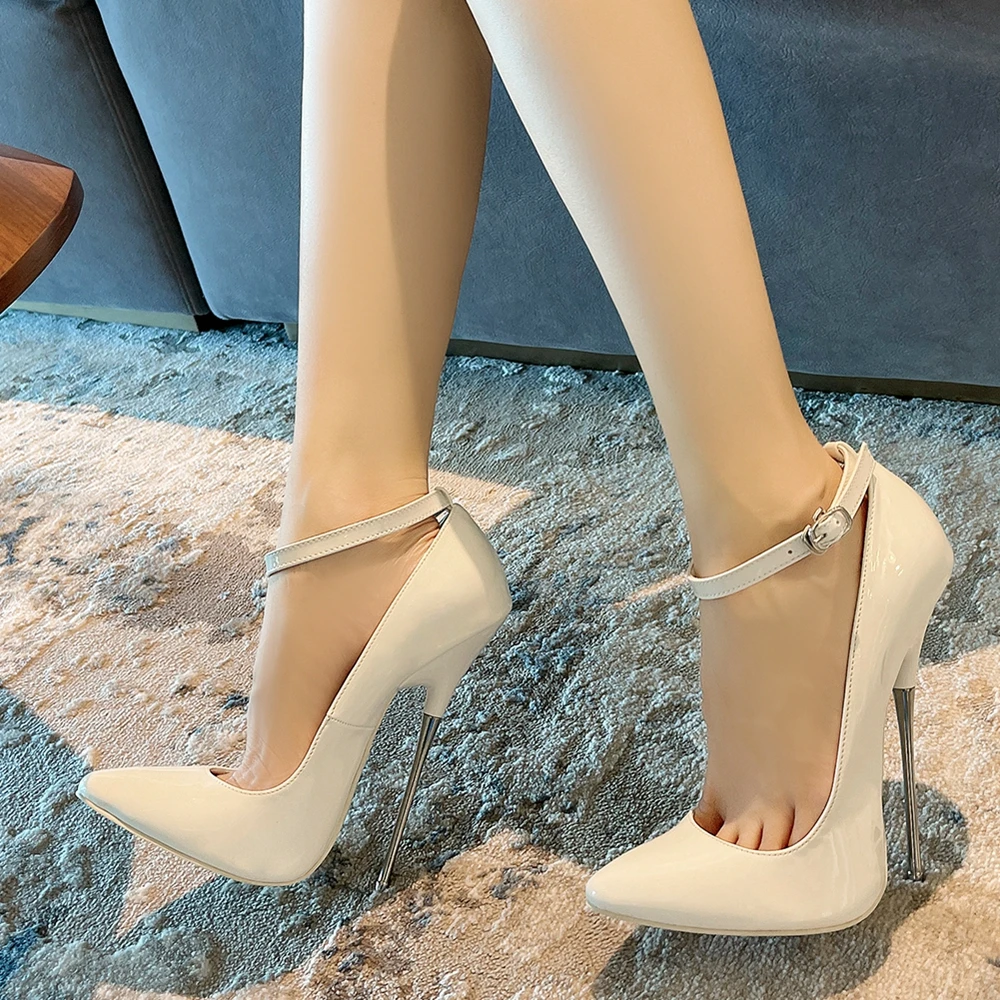 16cm Extreme High Heels Women White Stilettos Red Inside Pumps Pole Dancing Cross Dresser Fetish Catwalk Unisex Shoes Customize