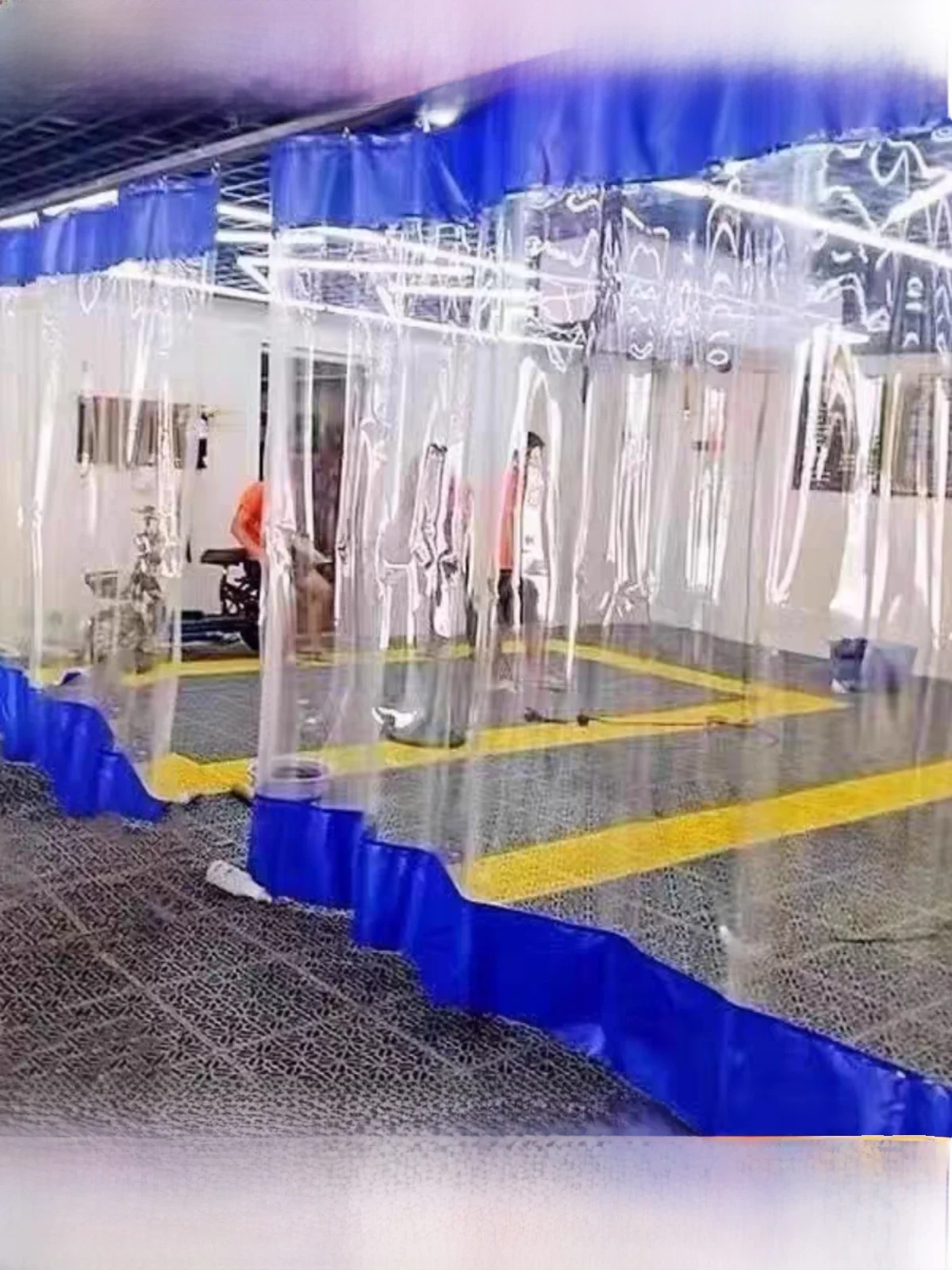 Waterproof Dustproof PVC Car Wash Door Curtain Sliding Partition Eco-friendly 4S Store Workshop Separator Breathable Thermal ...