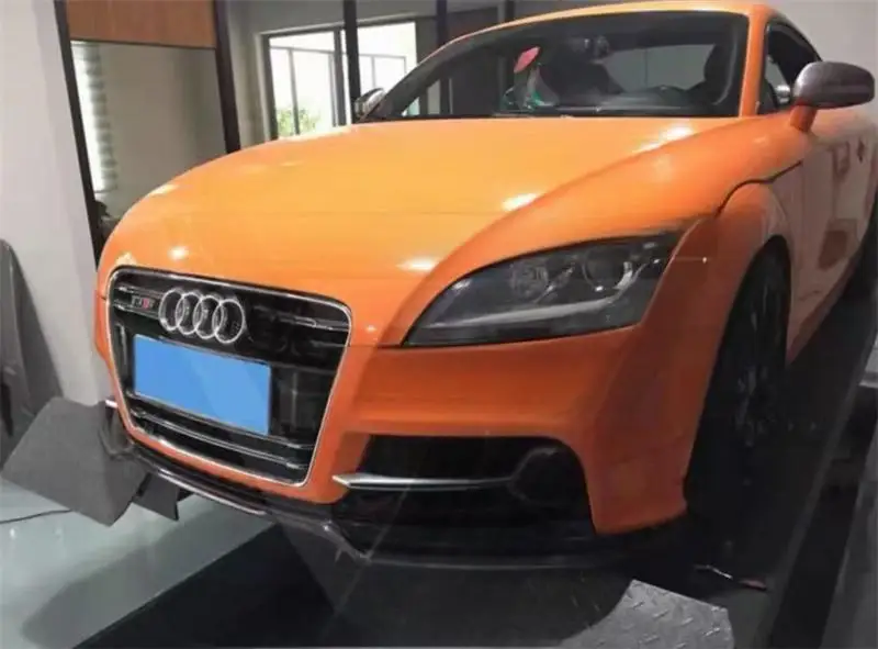 لأودي TT MK2 2008 2009 2010 2011 2012 2013 2014 ReaI ألياف الكربون الجبهة حافة مصد السيارة المفسد عدة