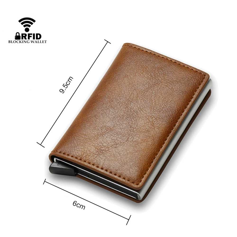 Rfid Men Credit Card Holder Wallets Free Name Customized Small Card Wallets PU Leather Slim Mini Wallet Qaulity Male Purses