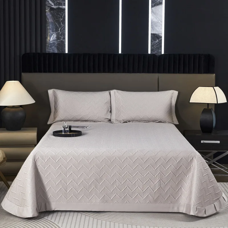 Luxury 100% Long Staple Cotton 3PCS Bedspread Set | High Thread Count Sateen Quilt | All-Season Quilted Bed Cover with Ruffles