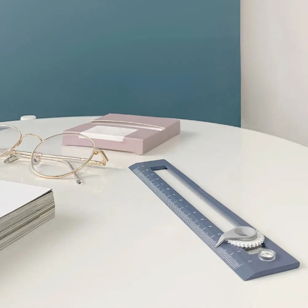 2Pcs Affordable High Ruler Plastic Integrated Drawing Tool Combines Straightedge and Compass for Students School
