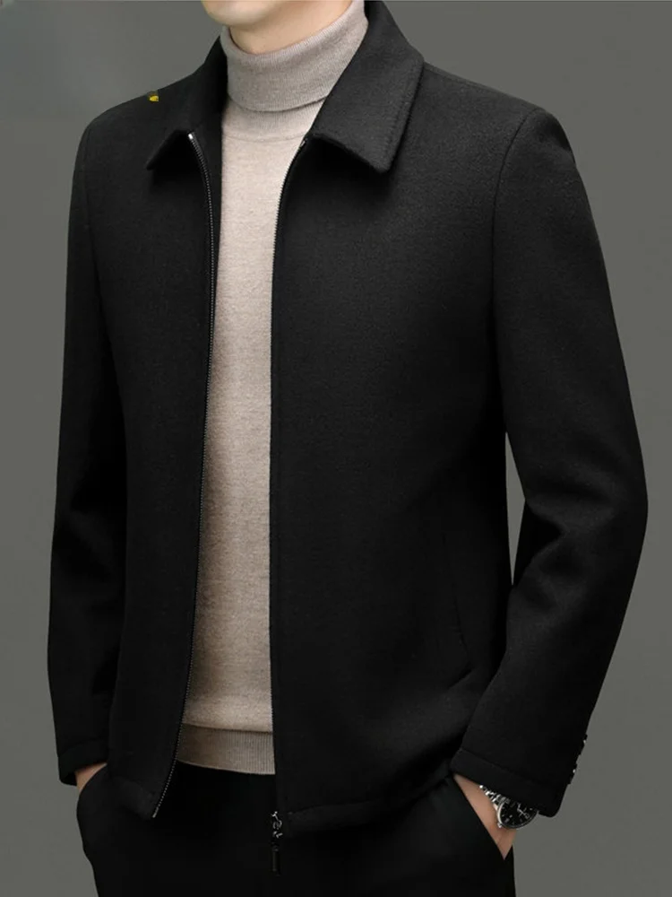 

Busin шерстяной тюнер для мужчин или двустороннее шерстяное пальто среднего возраста Personali, зимняя верхняя одежда, подставка, декор на молнии