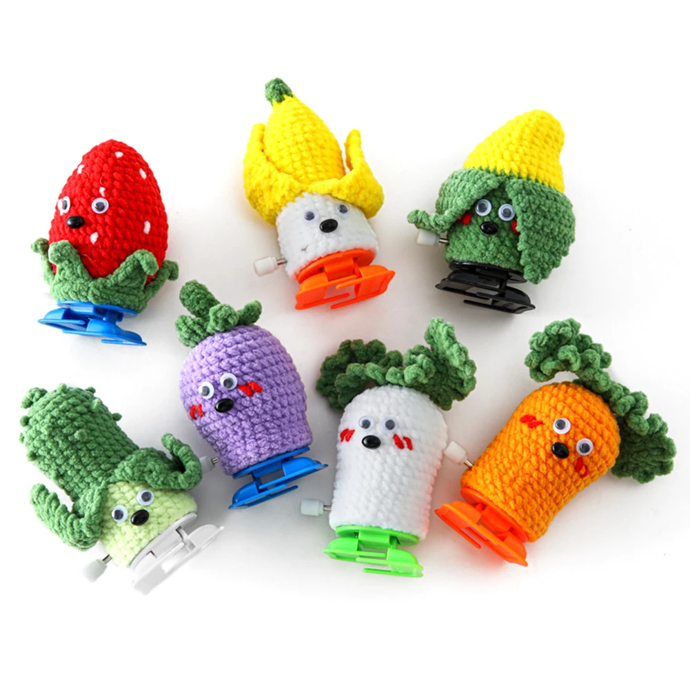 Walking Cute Fruits Toys 8cm Whimsical Action Fruit Toy Creative Hand-Crocheted Vegetable Dolls Gifts for Friends Family