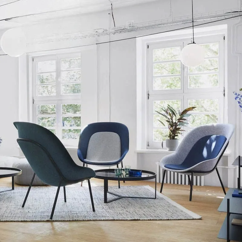 Nordic light luxury  personalized fiberglass, model house sales office reception and negotiation fan-shaped leisure chair