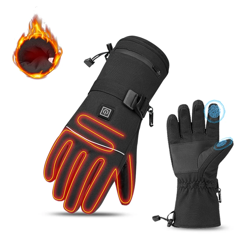 

Anti-slip & Touch Screen PU Heated Gloves for Winter Outdoor Riding USB Electric Heating Ski Gloves