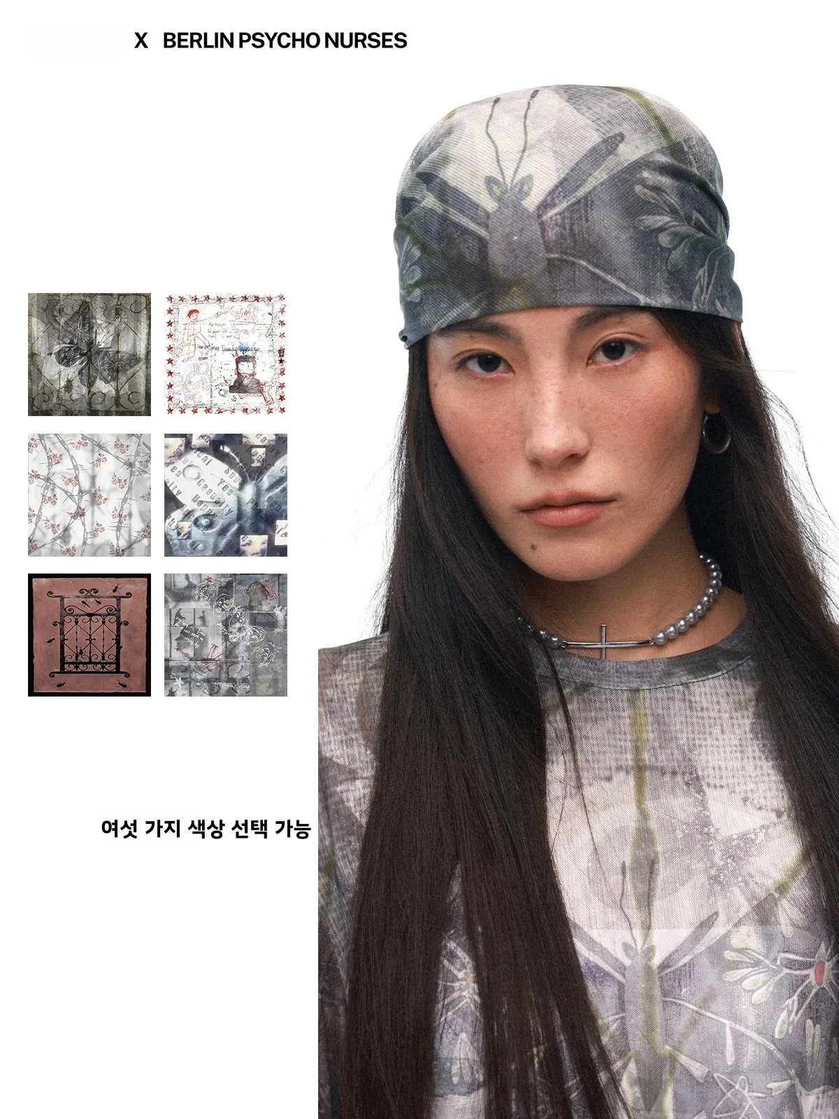 ヴァインプリントヘッドスカーフスクエアスカーフコラボレーションナースベルリン物理学者ユースアドウコーラス花柄アクセサリー