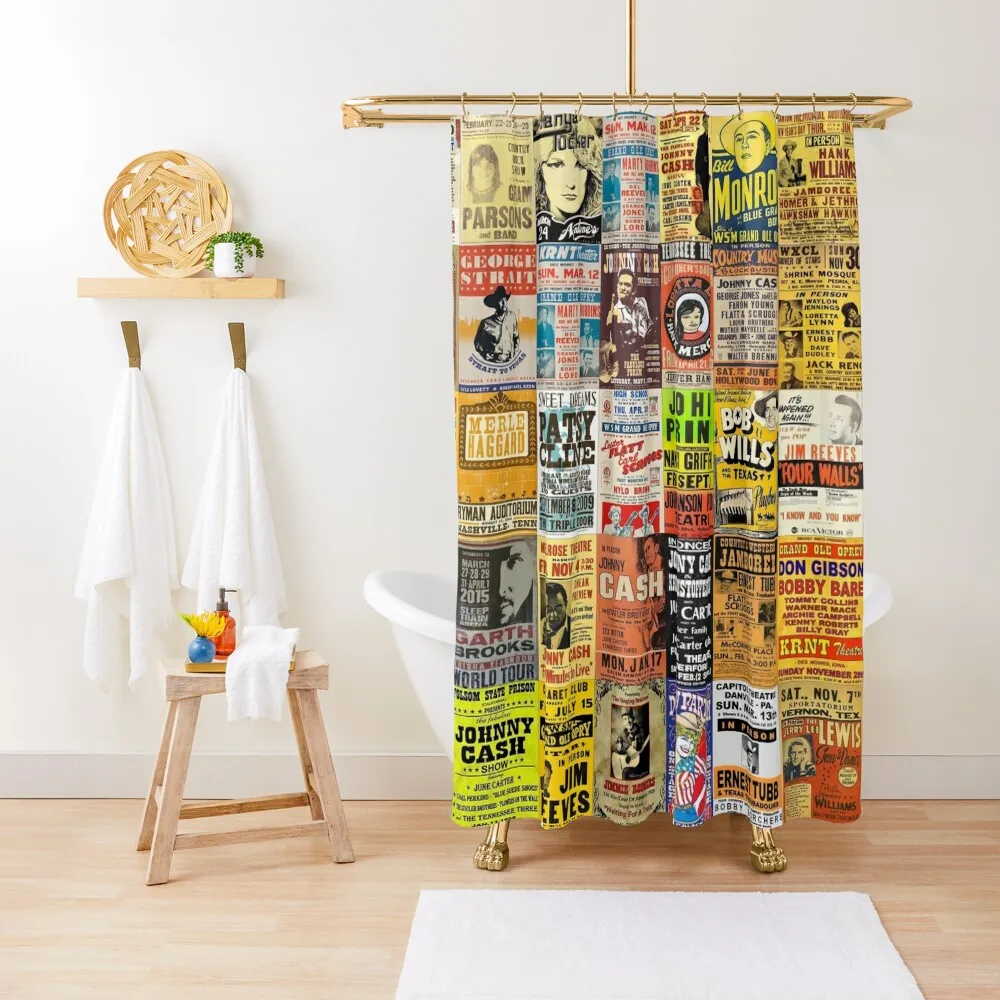 

Country Music Posters Shower Curtain Anime Shower For Bathroom Cute Shower Curtain