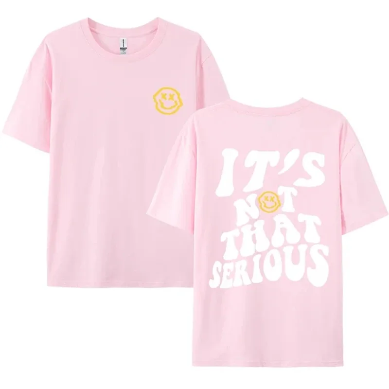 No es ese serio voltado con un sonrisa, ropa masculina, camisetas de gran tamaño de calidad, camiseta transpirable de verano, camiseta de Hip Hop 72525