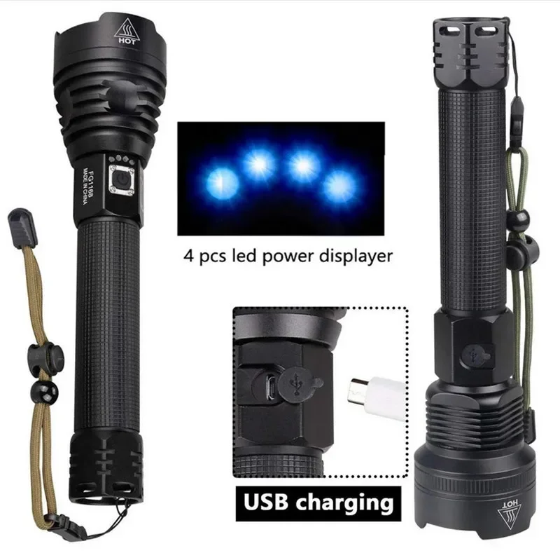 ZHIYU XHP90 Powerful Flashlight XHP50 USB Rechargeable LED Torch Use Large Capacity 26650 Battery Waterproof Camping Lights