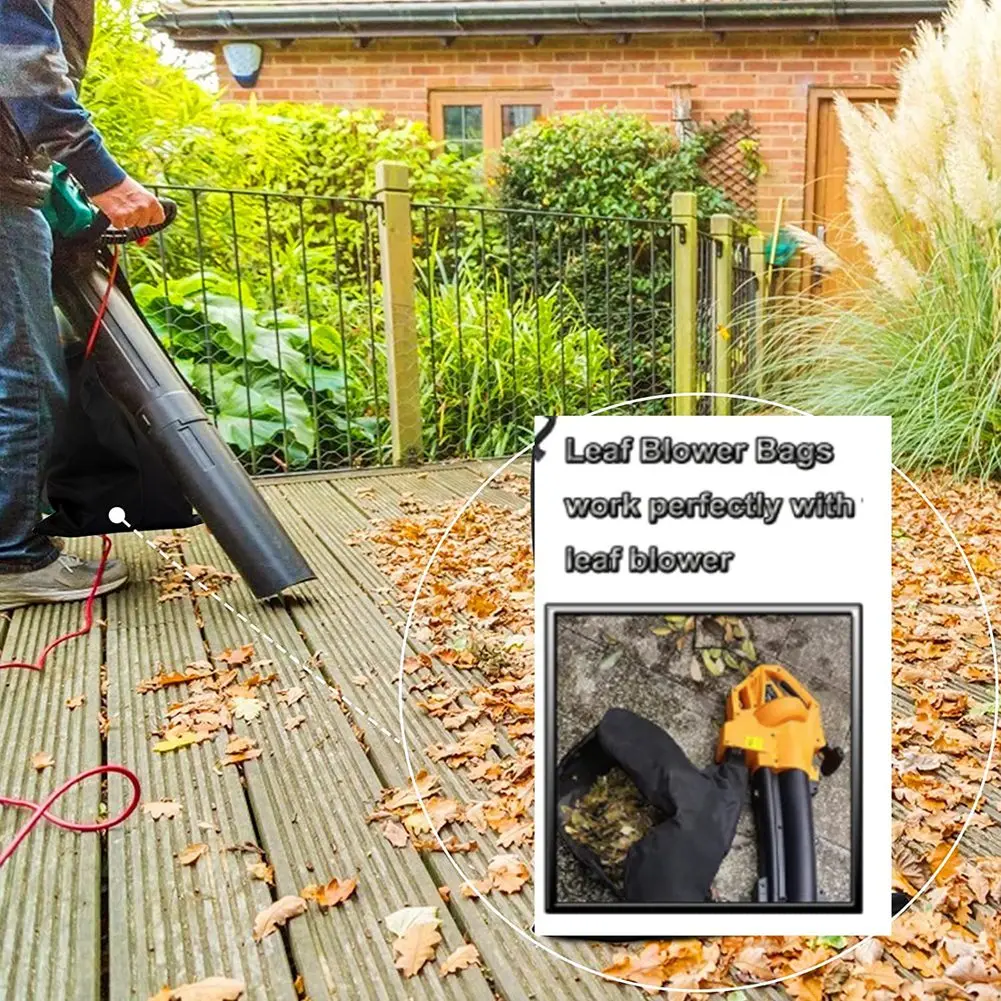 Leaf Blower Bag Zippered Bottom Dump Leaf Blower Vacuum Bag Collect Leaf for Garden Lawn Fits Blowers Vacuums