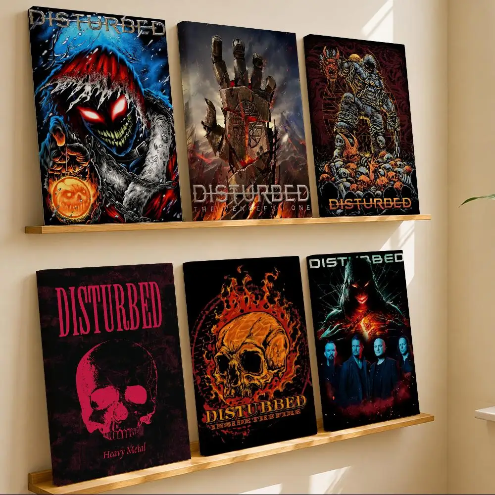 Heavy Metal Band D-Disturbed Framed Wall Painting Wooden Framed Canvas Poster Wall Art HD Waterproof Print Home Decor