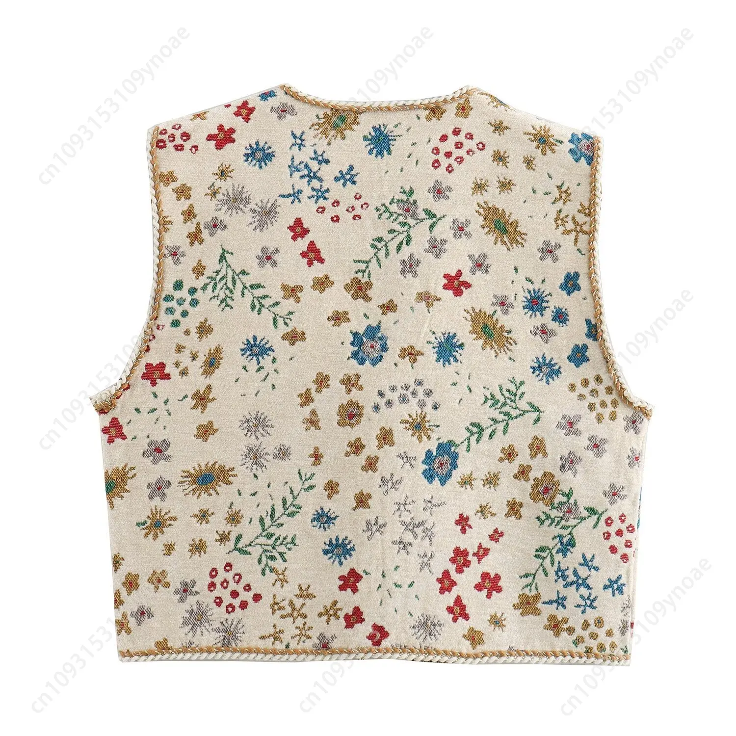 Vintage Floral Vest Cowgirl Sleeveless Vests Women Embroidered Casual Trendy Crochet Western Cardigan Retro Print Tops Fashion