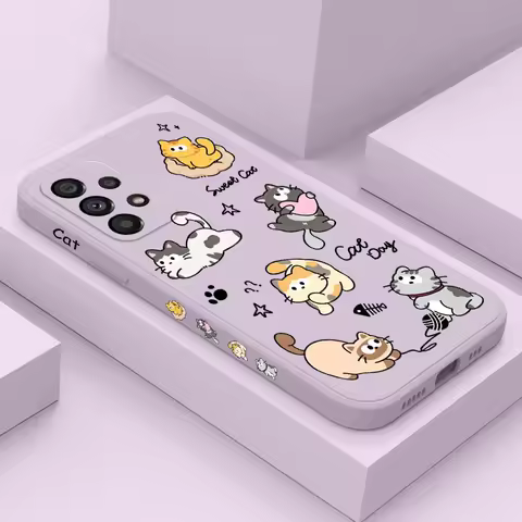 Cat String Ball Case For Samsung Galaxy A73 A53 A33 A23 A56 A36 A26 A16 A13 A72 A52 A32 A22 A06 A71 A51 A31 A21S 4G 5G Cover