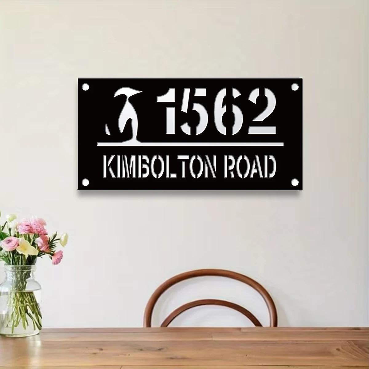 1Pc Custom Coastal animals Number&Text Acrylic House Number Door Street Sign Plaque,Home Room Garden Decor,Birthday Wedding Gift