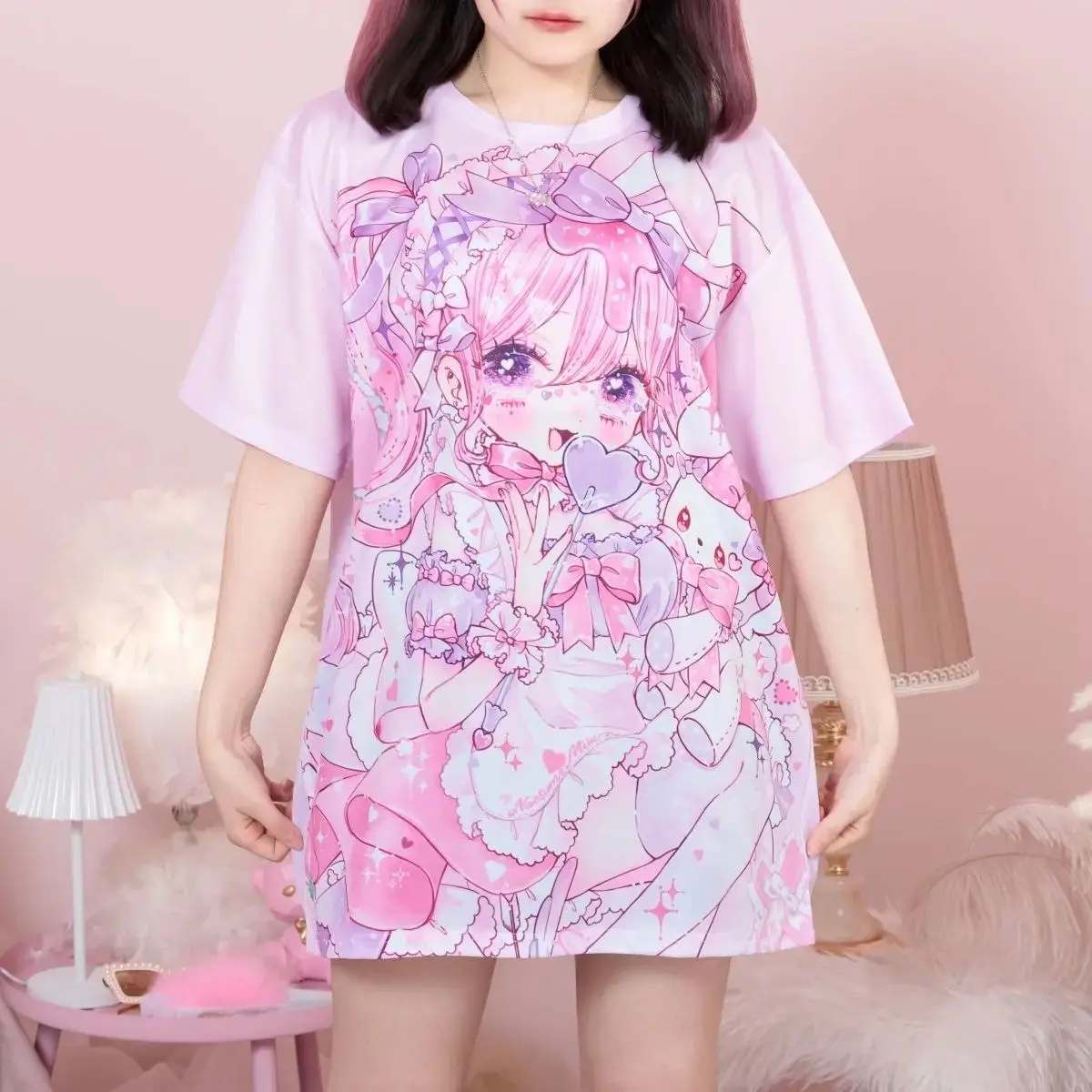 2026 Special Edition Japanese-style Anime Print Loose-Fitting Short-Sleeved Adult and Child Y2K Hoodie