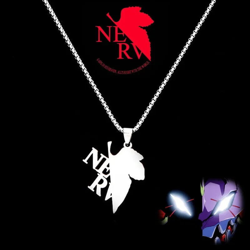 EVANGELION Fashion Hip Hop NERV Letter Pendant Necklace for Man Woman Anime EVA Rock Punk Necklace Party Jewelry Accessories