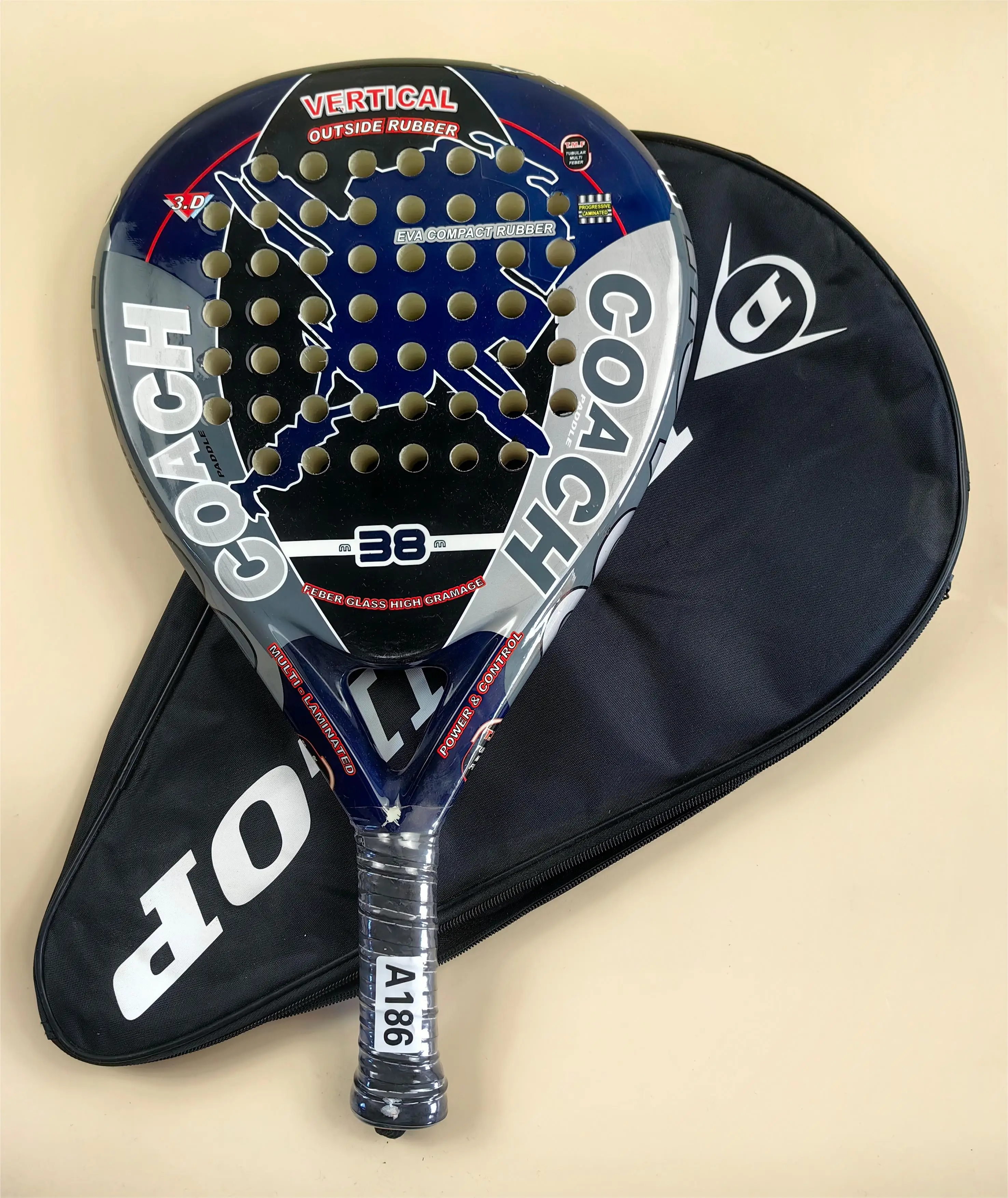 2024  Padel Racket Tennis Carbon Fiber Soft EVA Face Tennis Paddle Racquet Racket with Padle Bag Cover