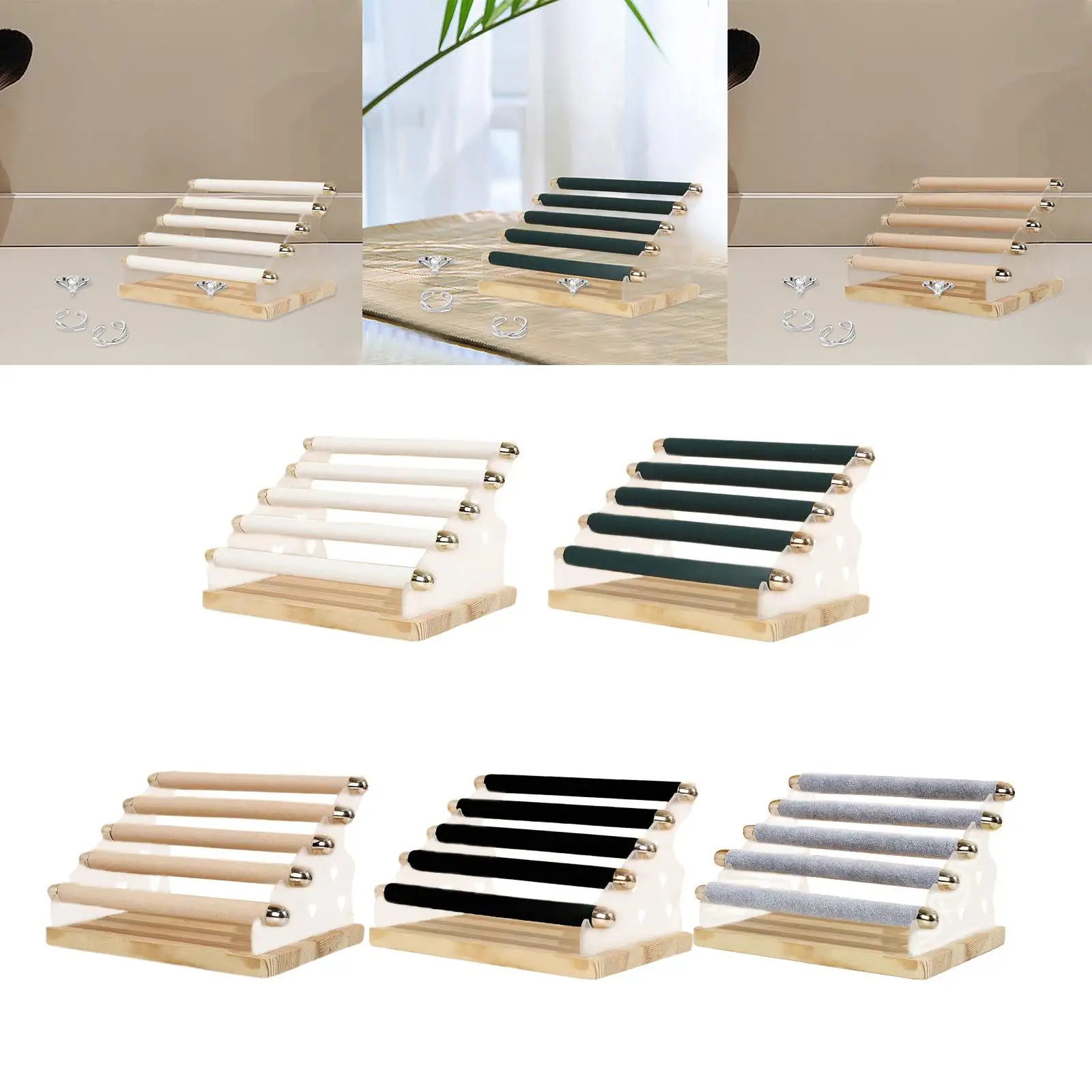 

Ring Display Stand Multifunction Jewelry Rack for Desktop Retail Bedroom