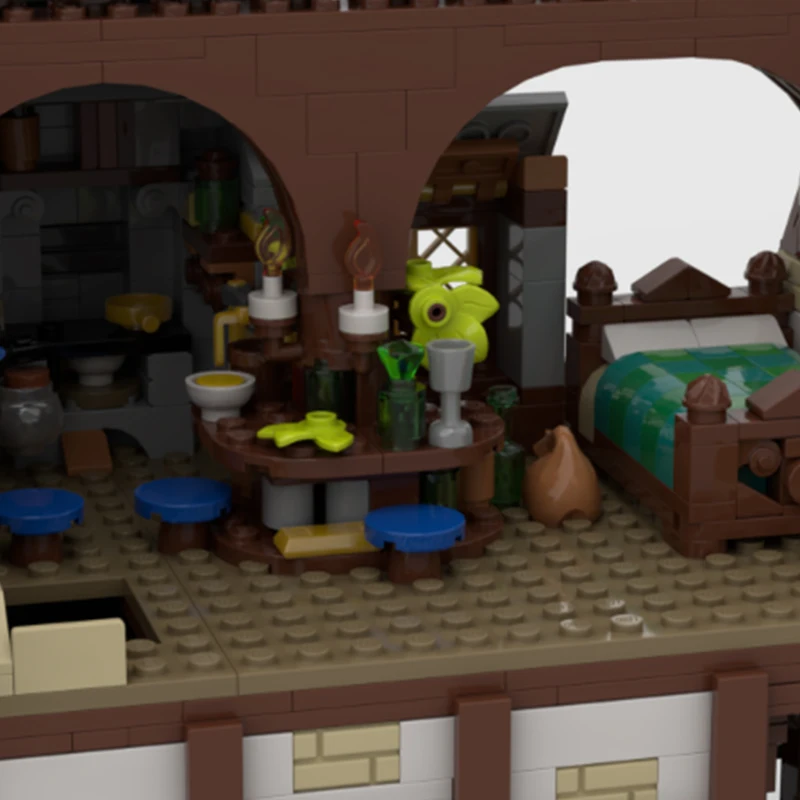 Modello medievale Moc Building Bricks Village tavles Blacksmiths Technology blocchi modulari regali giocattoli di natale set fai da te assemblaggio