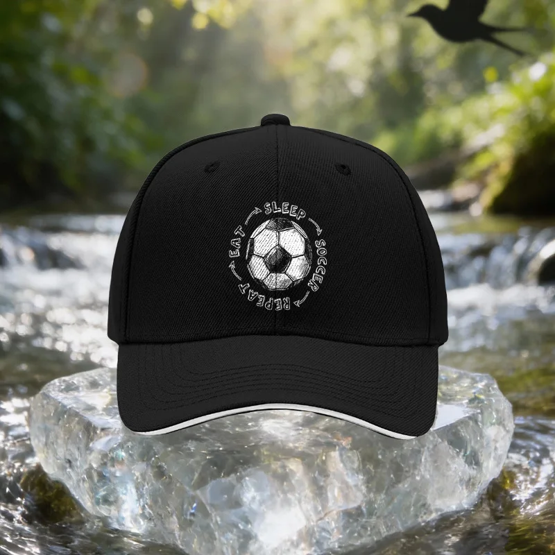 1pcs Soccer Eat Repeat Cap - Adjustable Lightweight Baseball Hat Suitable for Travel, Parties, Birthdays, Gift for &, Unisex Out