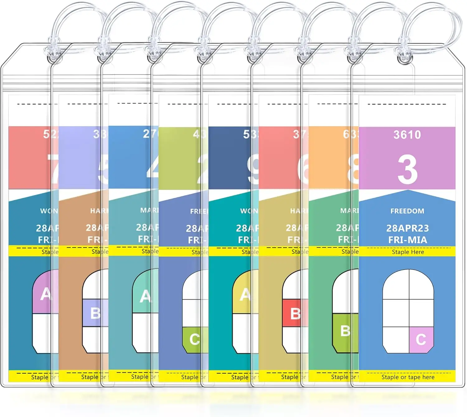 

8 Pack Cruise Luggage Tag Holder, Cruise Essentials for NCL, Princess, Carnival, Royal Caribbean and Celebrity Cruises with