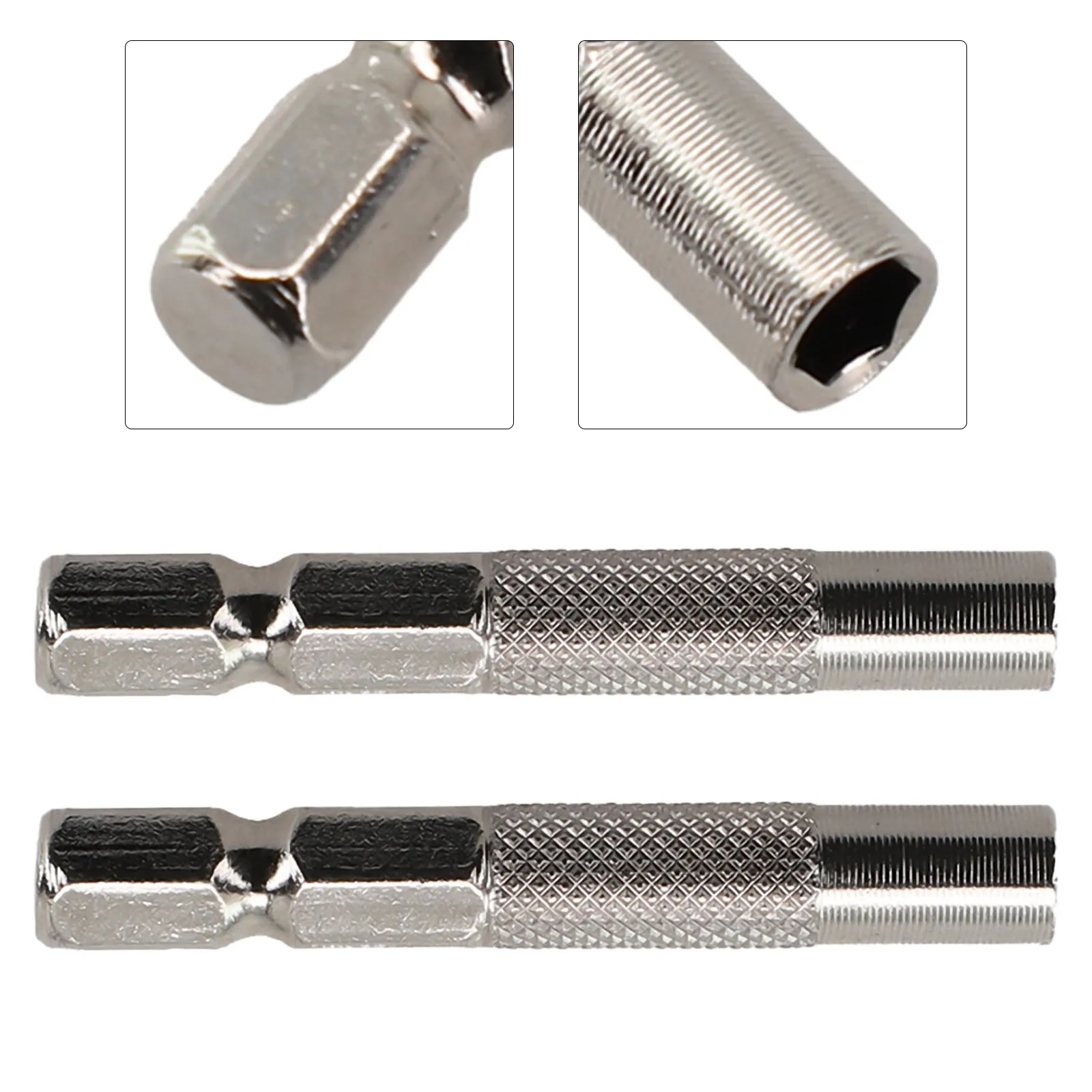 2pcs Screwdriver Adapter Hex Shank 6.35mm Insert Bit Adapter To 4mm Electric Screwdriver Socket Holder Hand Tool