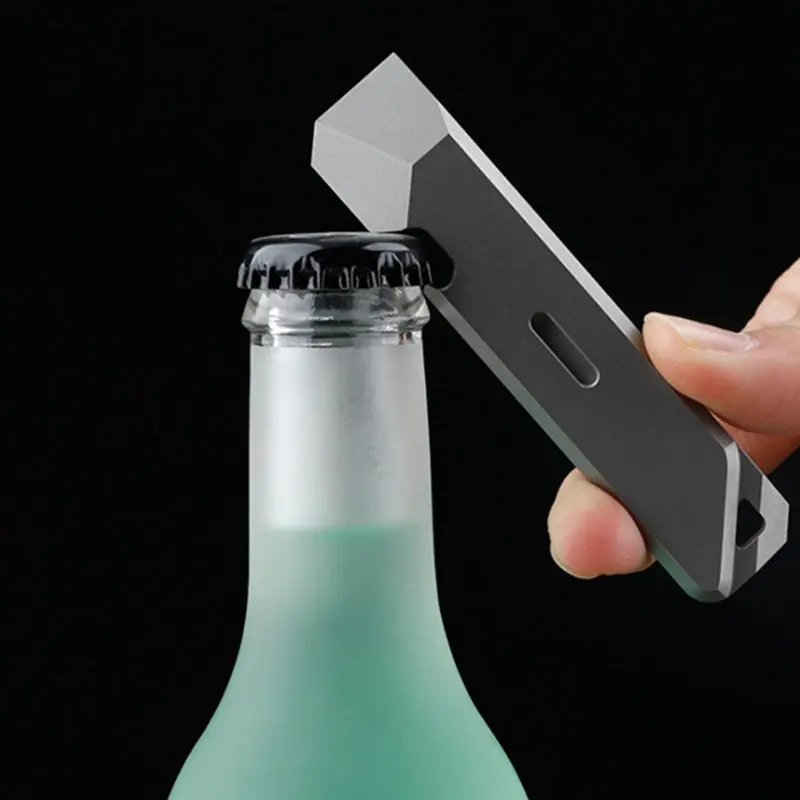 Outdoor Portable EDC Multifunctional TC4 Titanium Alloy Pry Bar Bottle Opener Car Emergency Window Breaking Tool