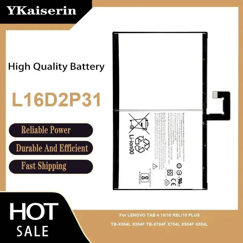 

Tablet Battery L16D2P31 7000mAh For Lenovo Tab 4 10 10 Rel 10 Plus TB-X304L X304F TB-X704F X704L X504F X504L