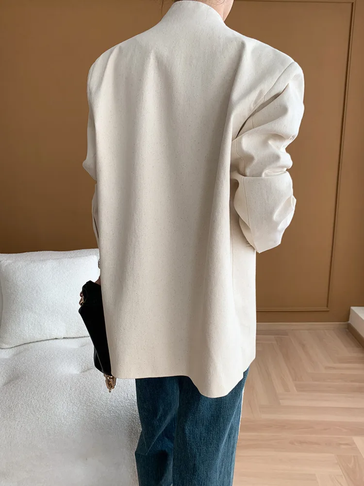 FANAN Women’s Jacket Regular Shoulder Large Buttons Textured Spring Autumn 2025 Lightweight Elegant Comfortable Premium Quality