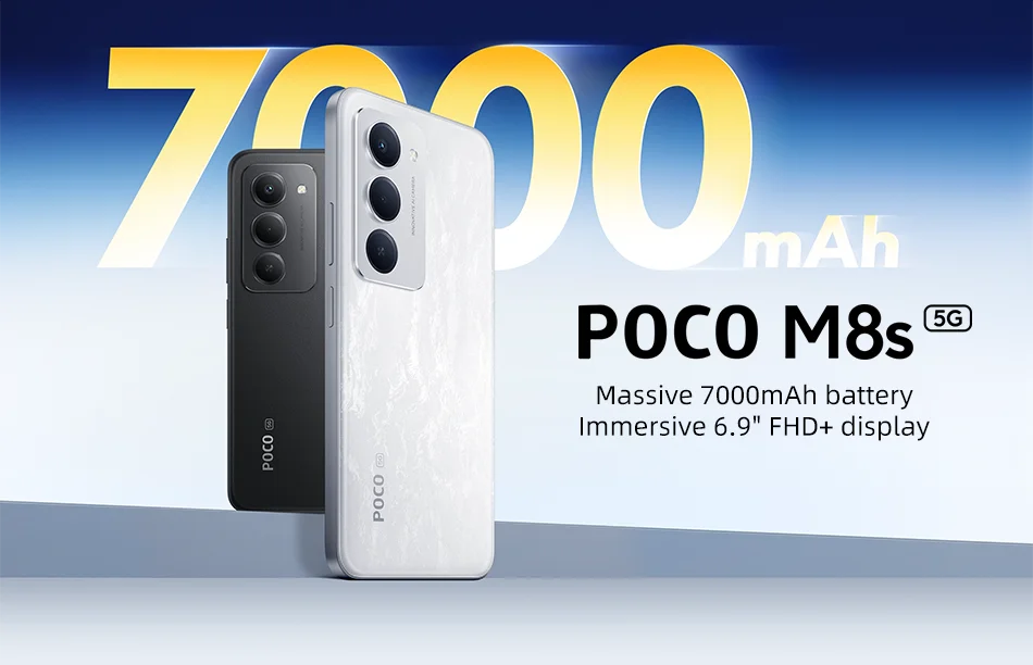 POCO M8s 5G Smartphone Global Version Snapdragon 6s Gen 3 6.9" 144Hz DotDisplay 50MP 7000mAh 33W Fast Chargin NFC