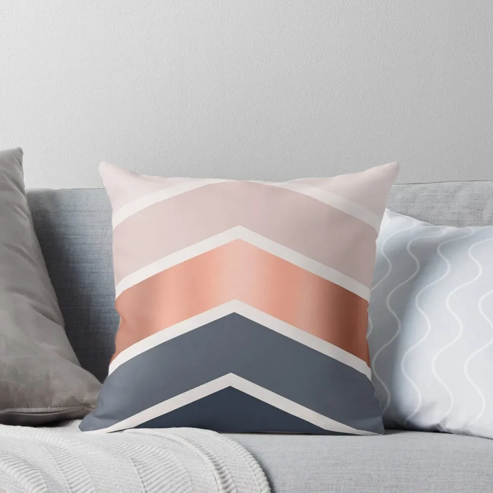 

Chevrons in blush, navy and copper Throw Pillow Cusions Cover pillow cover christmas home decor items Sofa Cushion Cover pillow