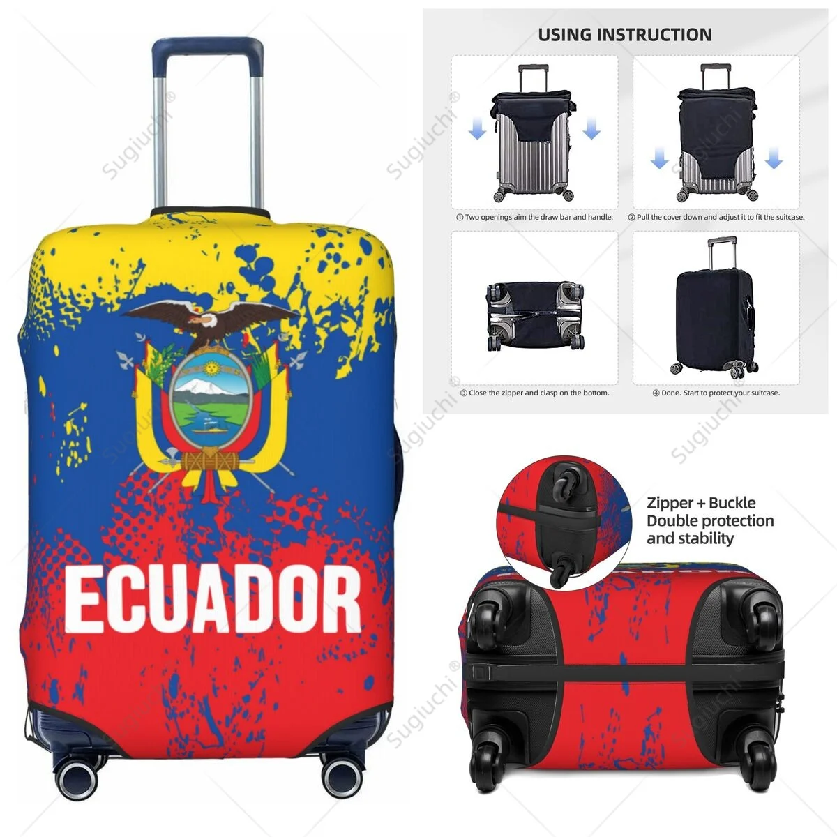 

Ecuador Flag Luggage Cover Suitcase Elastic Dust Case Travel Accessories Printed Baggage Case Protective