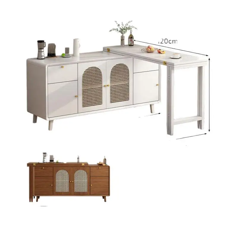 

Solid wood folding dining , dining side integrated island small apartment household wall locker,