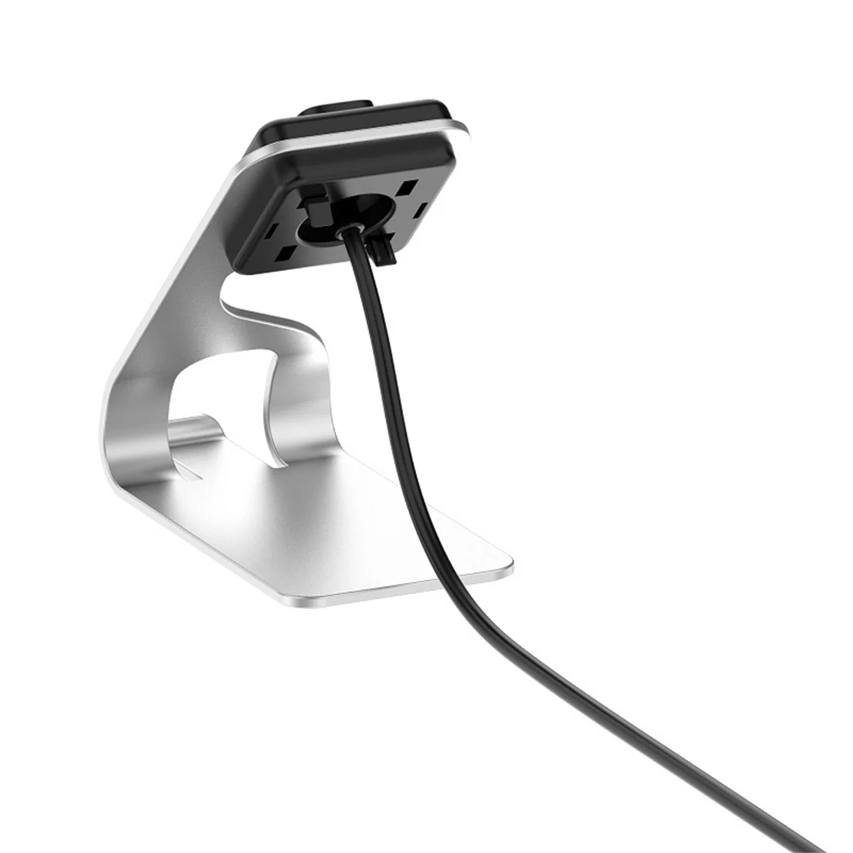 For Fitbit Charge 5/6 Watch Holder Luxe Aluminum Alloy Second Generation Multi-Function Metal Seat Charger,Silver