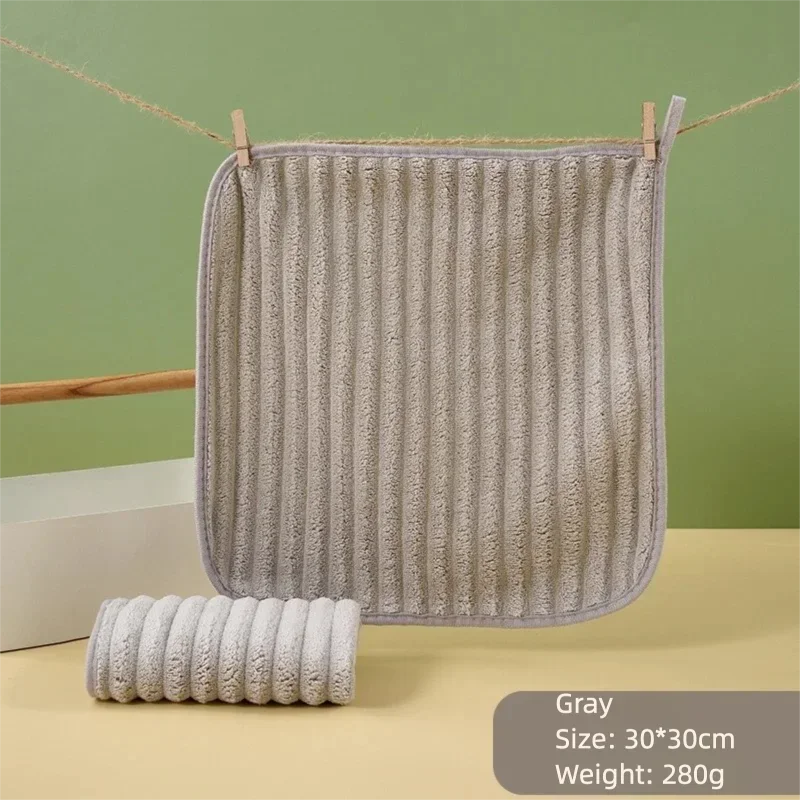1Pcs Luxurious Soft Towel Super Absorbent Quick-Drying Lint-Free With Hanging Ring. Great For Family Bathroom Daily Use Outdoor