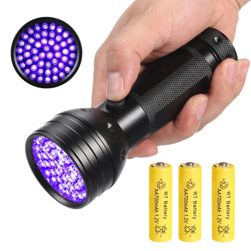 

UV Flashlight Black Light Waterproof 51 LED Flashlight with AA Battery for Pet Urine Detector Dog and Cat Urine Pet Stains